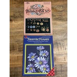 Plaid Folk Art Favorite Flowers 9314 Vtg Melinda Neist 100 single brush lot 2 bo